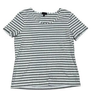 Escada Sport Striped Short Sleeves Crew Neck Top Size L